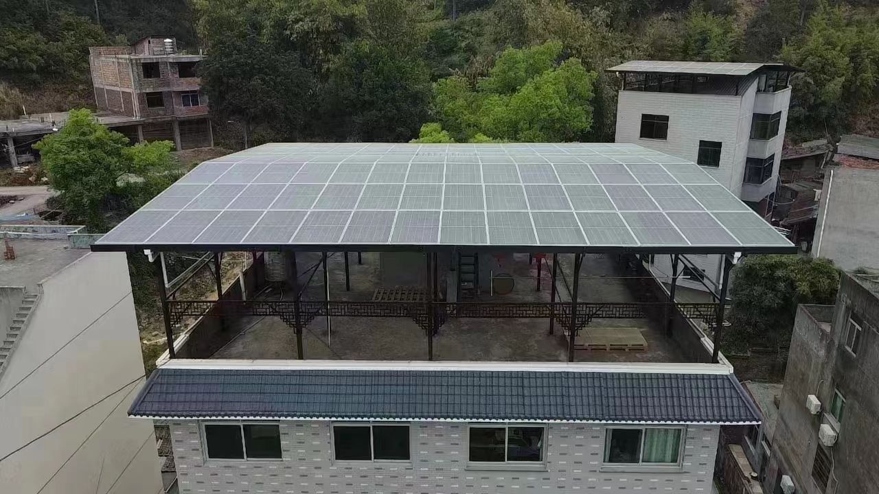 鄂州15kw+10kwh自建别墅家庭光伏储能系统